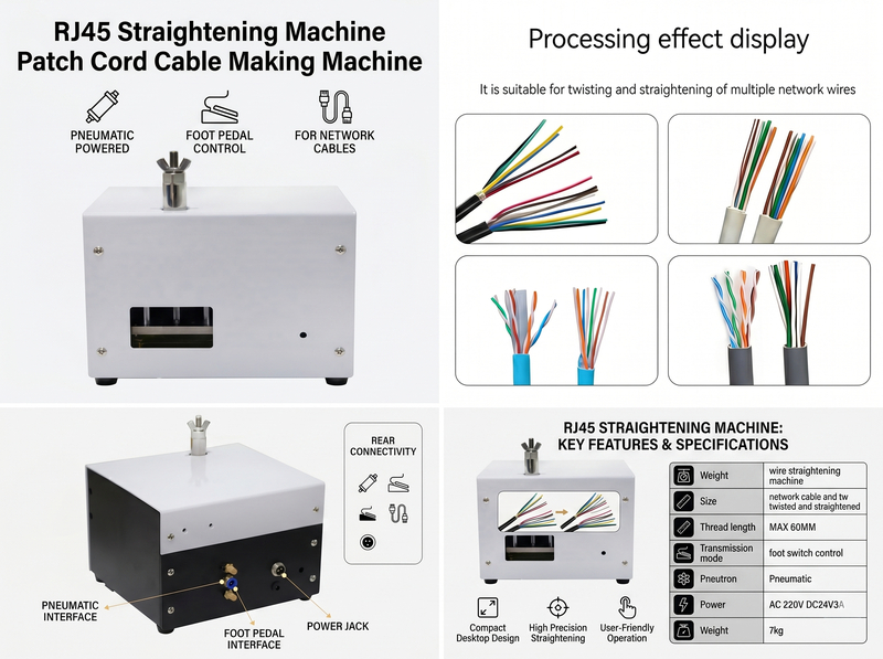 Máquina Enderezadora RJ45 Máquina de Fabricación de Cables de Parche JW-P08