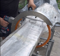 Envolvedora Orbital Manual Eléctrica | Máquina Portátil de Film Estirable para Tuberías, Madera y Productos Largos HROW-450