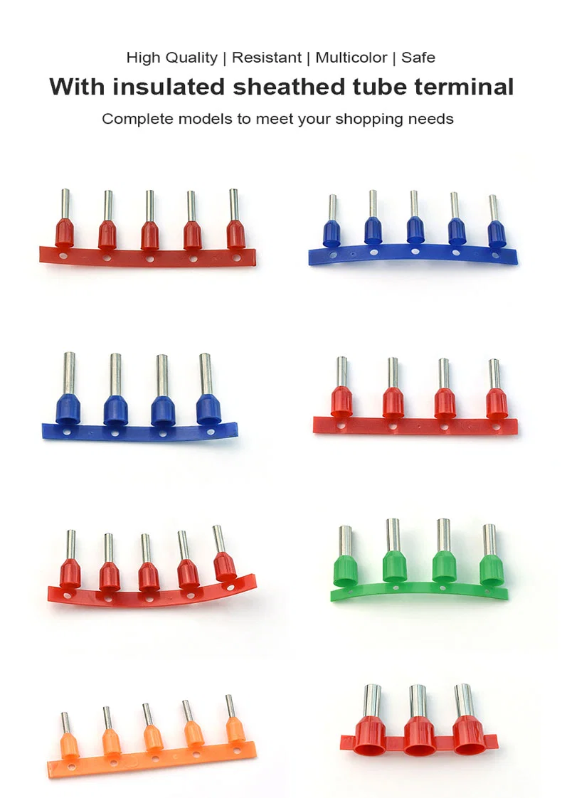 Latón Cubierta aislante de nailon Terminales macho y hembra Terminal de manguitos de bandera enrollada, Terminal de manguitos, Terminal aislado