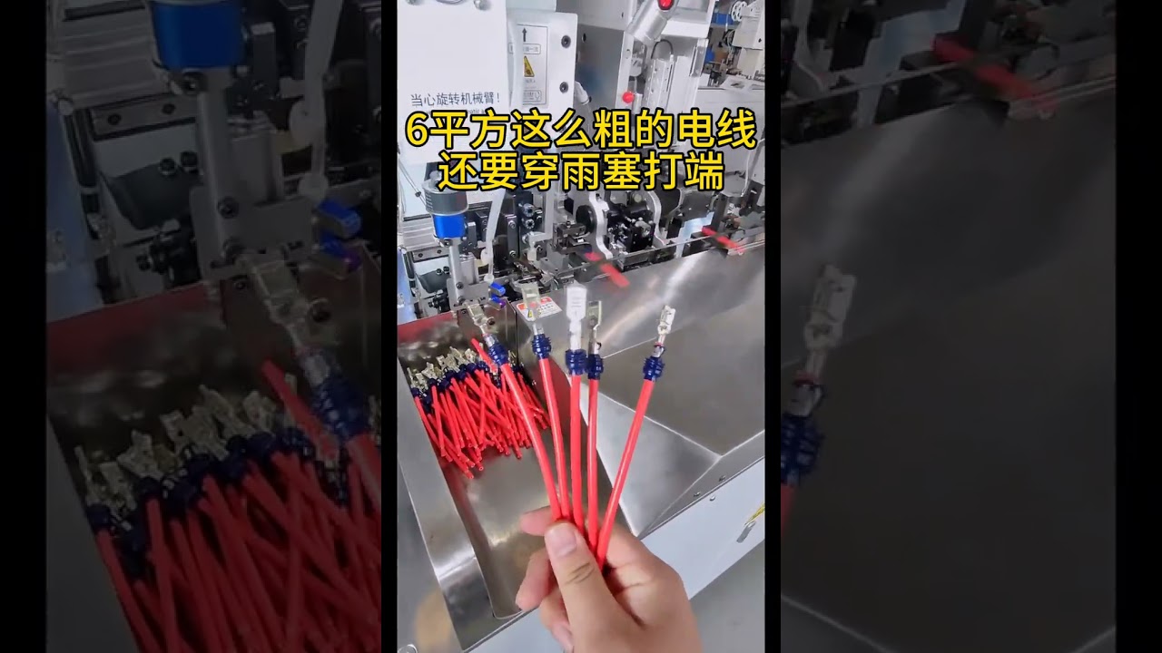 Máquina Automática para Inserción de Enchufe Impermeable y Crimpado de Terminales en Cable de 6 mm²