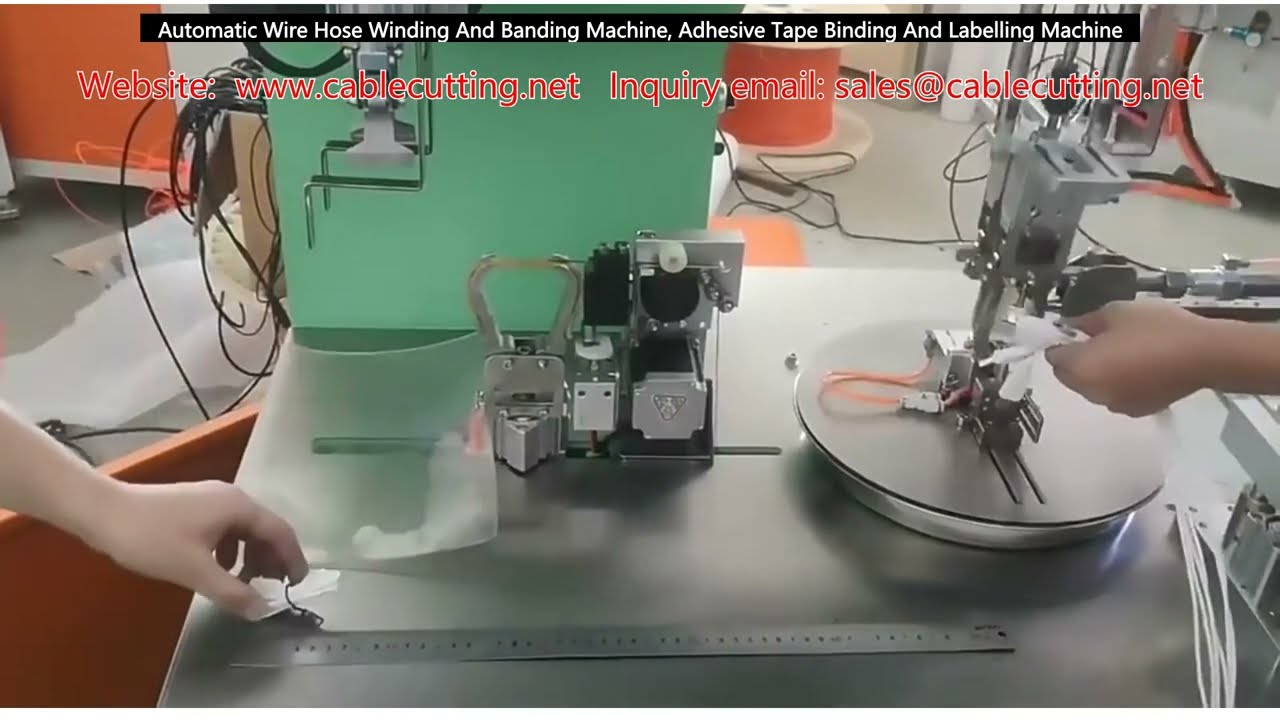 Automatic Wire Hose Winding and Banding Machine with Adhesive Tape Binding and Labeling