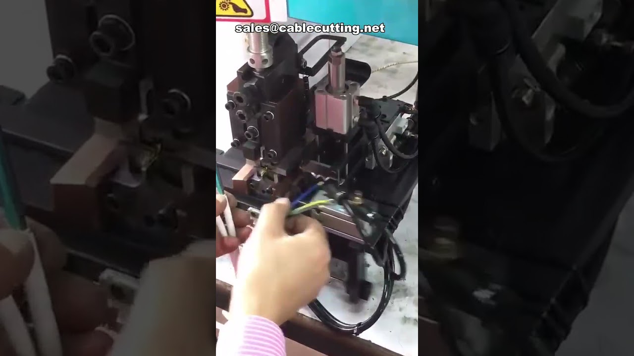 Máquina de corte, pelado y crimpado de cables | Equipo industrial automático