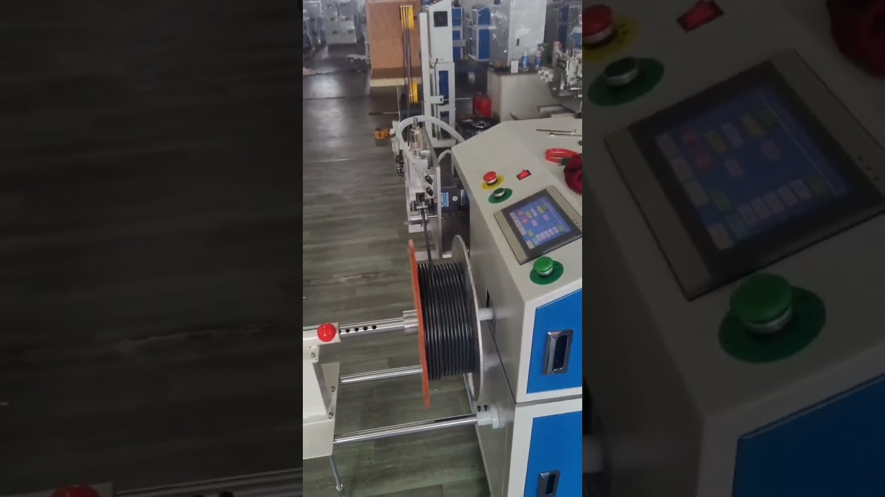 Máquina automática de conteo de metros, desplazamiento, corte, bobinado y enrollado de alambre #automóvil #máquina