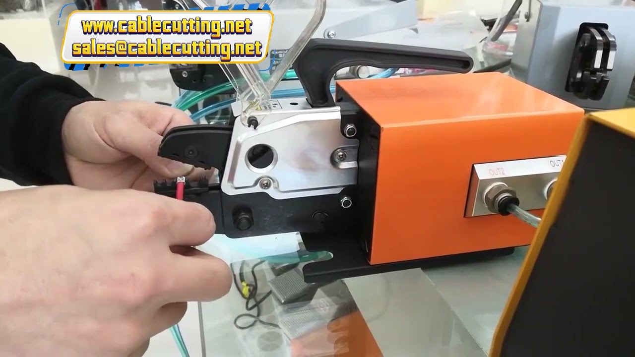 Pneumatic Terminal Crimping Machine - Air Powered Semi-Automatic Cable Wire Crimper for Ferrules