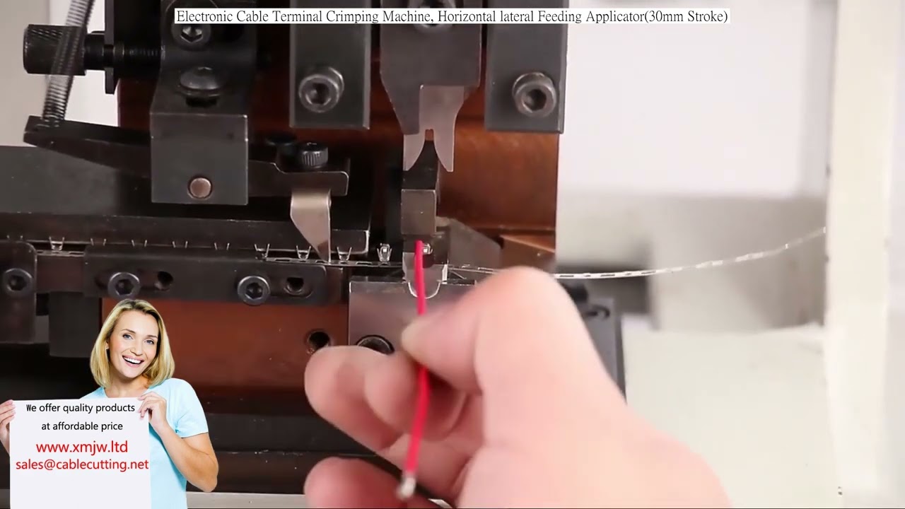 Máquina Crimpadora de Terminales Eléctricos con Alimentación Lateral Horizontal y Carrera de 30mm